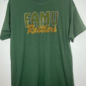 Famu Rattler Logo T-Shirt Green Unisex Size Large